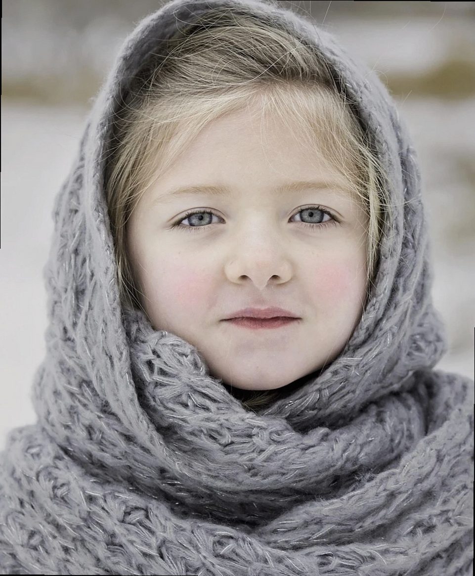 girl, scarf, winter, cold, season, young, little girl, winter clothing, portrait, girl portrait, russian, winter season,